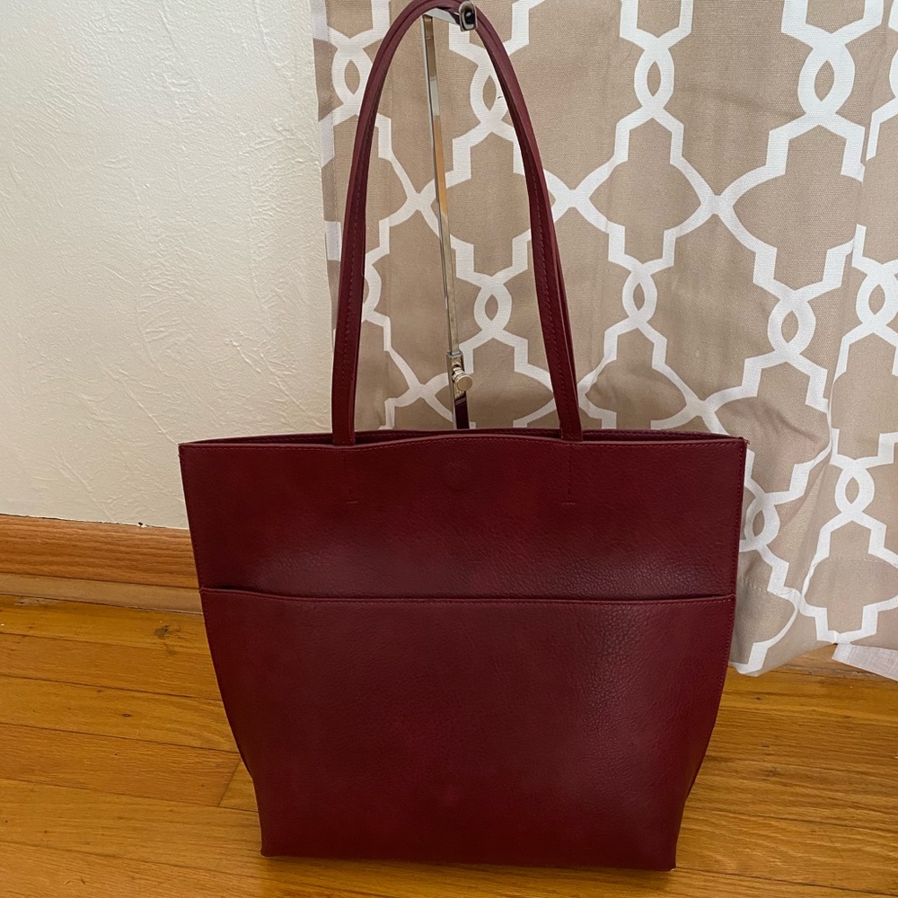 Street Level Faux Leather Tote